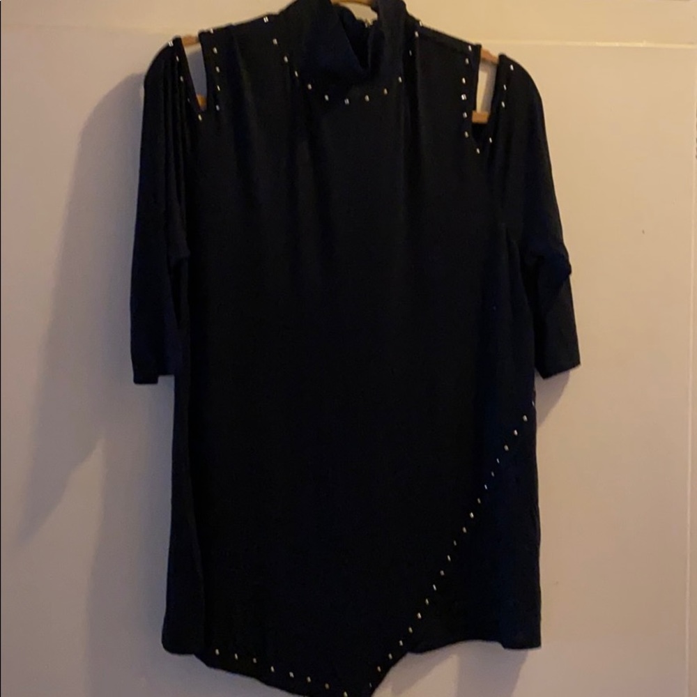 Black cold shoulder blouse